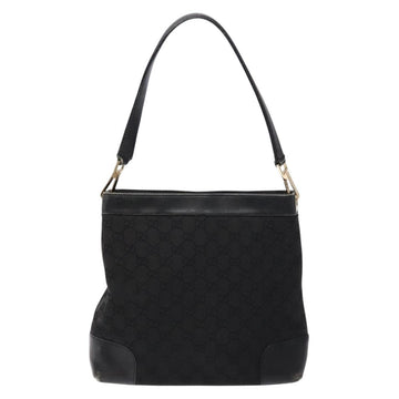 GUCCI GG Canvas Shoulder Bag Black Gold 33900 Auth 139189 - 0