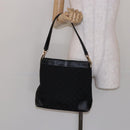GUCCI GG Canvas Shoulder Bag Black Gold 33900 Auth 139189-22