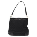 GUCCI GG Canvas Shoulder Bag Black Gold 33900 Auth 139189-3