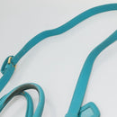 PRADA Hand Bag Leather 2way Green Gold Auth 139193-14