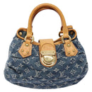 LOUIS VUITTON Monogram Denim Preity Hand Bag Blue M95020 LV Auth 139198-13