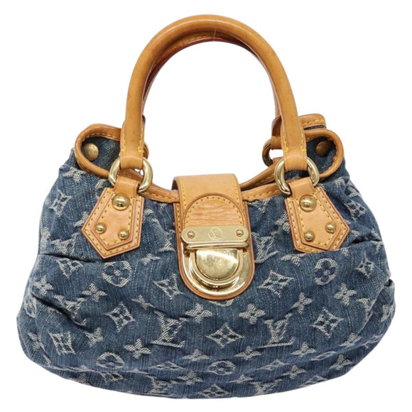 LOUIS VUITTON Monogram Denim Preity Hand Bag Blue M95020 LV Auth 139198