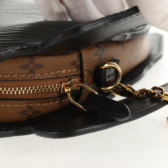 LOUIS VUITTON Monogram Reverse Dog Face Pochette Bag Gray M53171 LV Auth 139199M