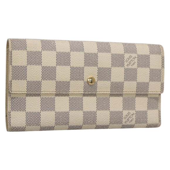 LOUIS VUITTON Damier Azur Portefeuille International Wallet N61732 Auth 139200