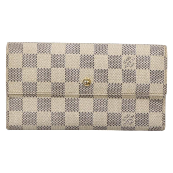LOUIS VUITTON Damier Azur Portefeuille International Wallet N61732 Auth 139200