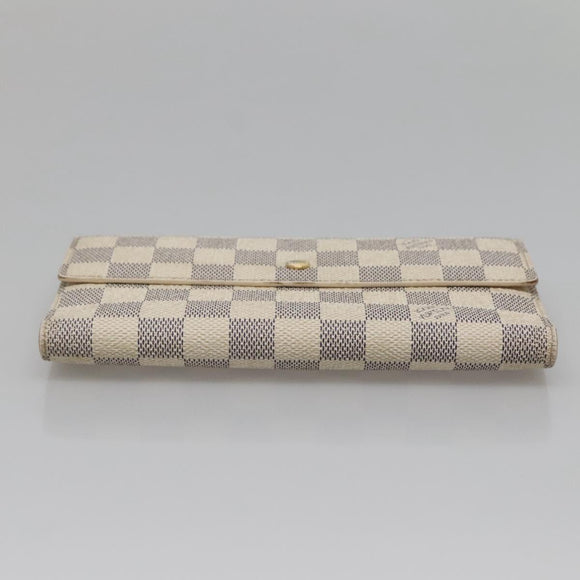 LOUIS VUITTON Damier Azur Portefeuille International Wallet N61732 Auth 139200