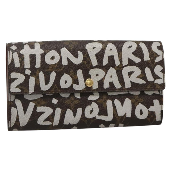 LOUIS VUITTON Monogram Graffiti Porte Monnaie Credit White M92189 LV Auth 139201