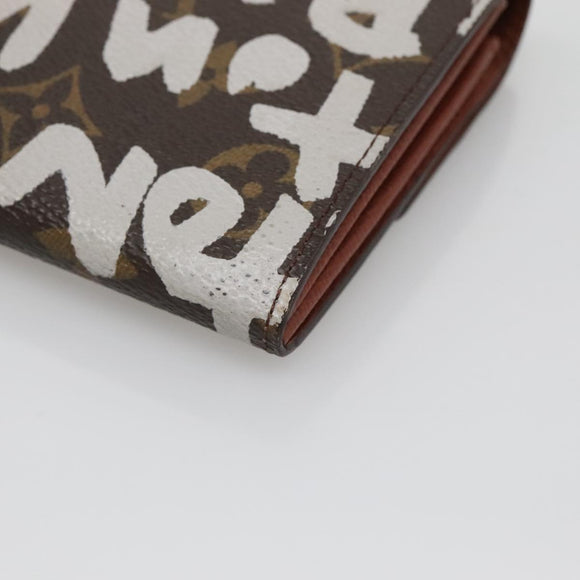LOUIS VUITTON Monogram Graffiti Porte Monnaie Credit White M92189 LV Auth 139201