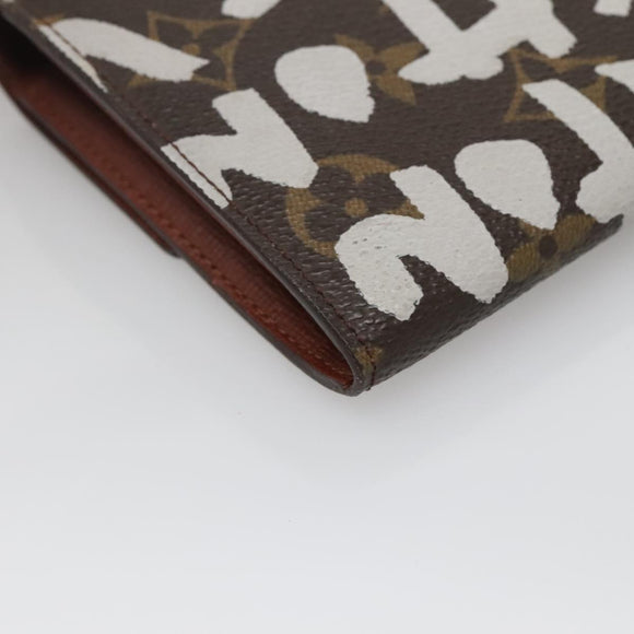 LOUIS VUITTON Monogram Graffiti Porte Monnaie Credit White M92189 LV Auth 139201