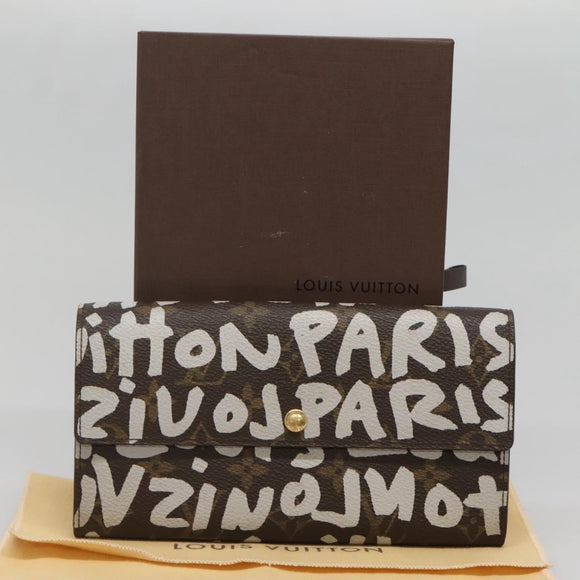 LOUIS VUITTON Monogram Graffiti Porte Monnaie Credit White M92189 LV Auth 139201