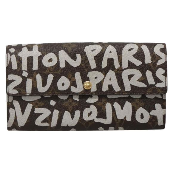 LOUIS VUITTON Monogram Graffiti Porte Monnaie Credit White M92189 LV Auth 139201
