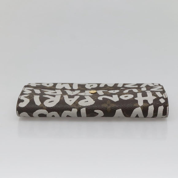 LOUIS VUITTON Monogram Graffiti Porte Monnaie Credit White M92189 LV Auth 139201