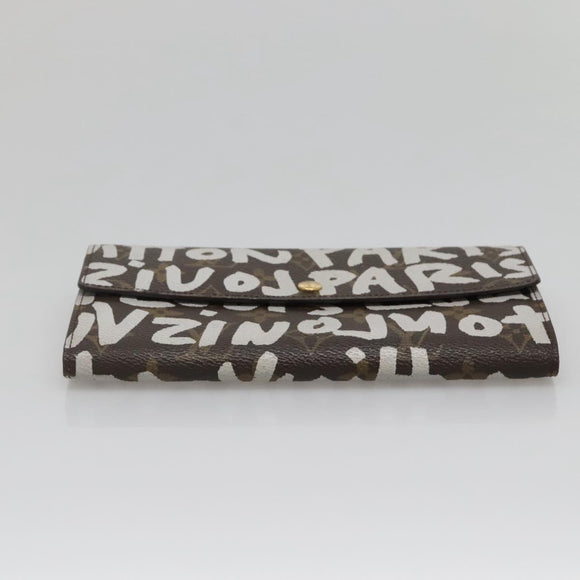 LOUIS VUITTON Monogram Graffiti Porte Monnaie Credit White M92189 LV Auth 139201