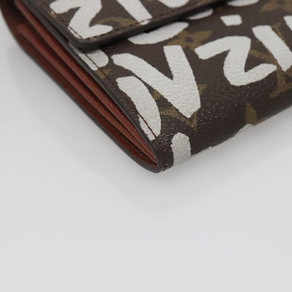 LOUIS VUITTON Monogram Graffiti Porte Monnaie Credit White M92189 LV Auth 139201