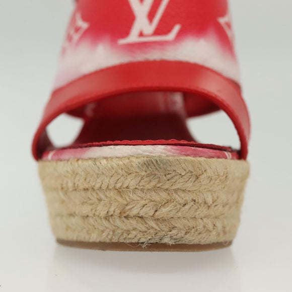 LOUIS VUITTON Monogram Escal Starboard Line Sandals Red LV Auth 139208