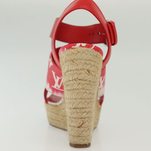 LOUIS VUITTON Monogram Escal Starboard Line Sandals Red LV Auth 139208