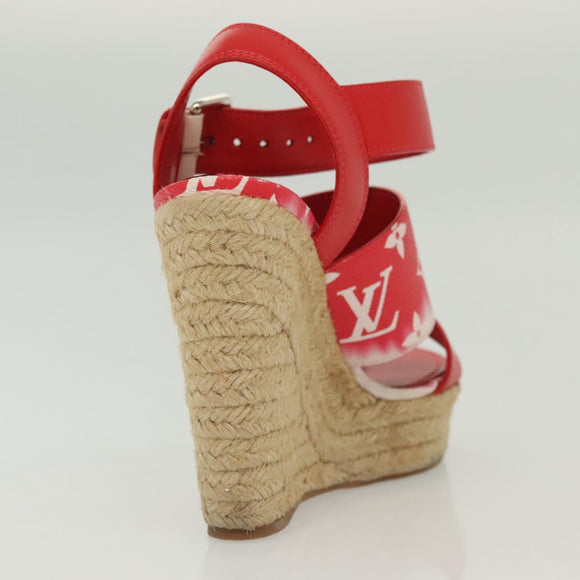 LOUIS VUITTON Monogram Escal Starboard Line Sandals Red LV Auth 139208