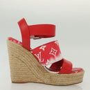 LOUIS VUITTON Monogram Escal Starboard Line Sandals Red LV Auth 139208-22