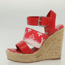 LOUIS VUITTON Monogram Escal Starboard Line Sandals Red LV Auth 139208-23