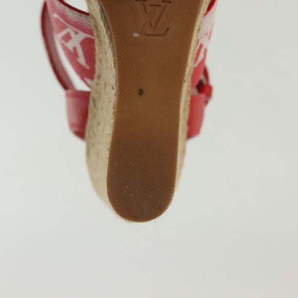 LOUIS VUITTON Monogram Escal Starboard Line Sandals Red LV Auth 139208