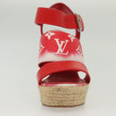 LOUIS VUITTON Monogram Escal Starboard Line Sandals Red LV Auth 139208-29