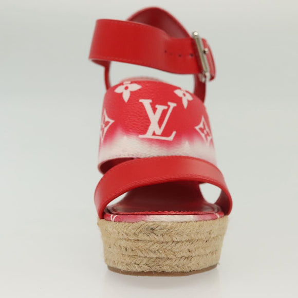 LOUIS VUITTON Monogram Escal Starboard Line Sandals Red LV Auth 139208