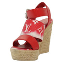 LOUIS VUITTON Monogram Escal Starboard Line Sandals Red LV Auth 139208-2