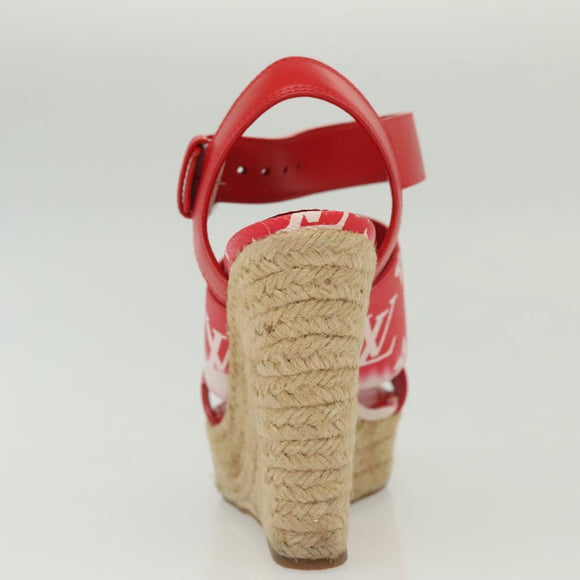LOUIS VUITTON Monogram Escal Starboard Line Sandals Red LV Auth 139208
