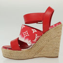 LOUIS VUITTON Monogram Escal Starboard Line Sandals Red LV Auth 139208-5