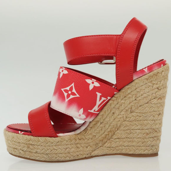 LOUIS VUITTON Monogram Escal Starboard Line Sandals Red LV Auth 139208