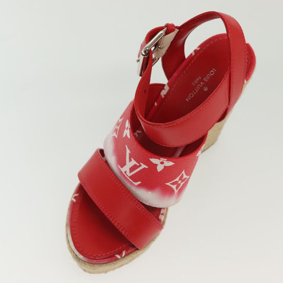 LOUIS VUITTON Monogram Escal Starboard Line Sandals Red LV Auth 139208
