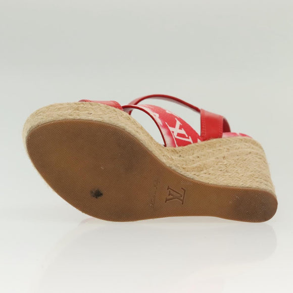 LOUIS VUITTON Monogram Escal Starboard Line Sandals Red LV Auth 139208