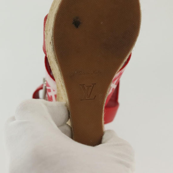 LOUIS VUITTON Monogram Escal Starboard Line Sandals Red LV Auth 139208