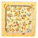 HERMES Carre 90 Scarf ""COUVEE D'HERMES"" Silk Yellow Auth 139210-1