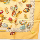 HERMES Carre 90 Scarf ""COUVEE D'HERMES"" Silk Yellow Auth 139210-10