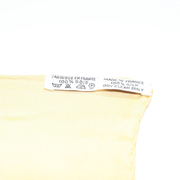 HERMES Carre 90 Scarf ""COUVEE D'HERMES"" Silk Yellow Auth 139210
