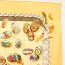 HERMES Carre 90 Scarf ""COUVEE D'HERMES"" Silk Yellow Auth 139210-4