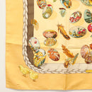 HERMES Carre 90 Scarf ""COUVEE D'HERMES"" Silk Yellow Auth 139210-8