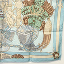 HERMES Carre 90 Scarf ""ARMETS PANACHE"" Silk Blue Auth 139211-10