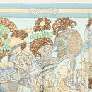 HERMES Carre 90 Scarf ""ARMETS PANACHE"" Silk Blue Auth 139211-3