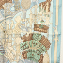 HERMES Carre 90 Scarf ""ARMETS PANACHE"" Silk Blue Auth 139211-7