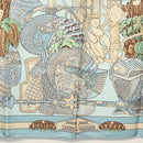 HERMES Carre 90 Scarf ""ARMETS PANACHE"" Silk Blue Auth 139211-9