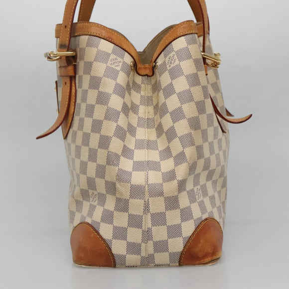 LOUIS VUITTON Damier Azur Hampstead MM Tote Bag N51206 LV Auth 139255