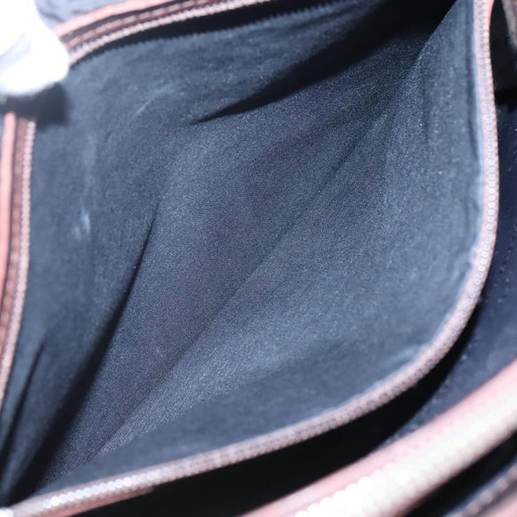 BURBERRY Nova Check Hand Bag Canvas Beige Silver Auth 139256