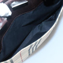 BURBERRY Nova Check Hand Bag Canvas Beige Silver Auth 139256-21