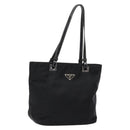 PRADA Tote Bag Nylon Black Silver Auth 139261-1