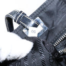 PRADA Tote Bag Nylon Black Silver Auth 139261-11