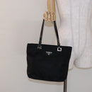 PRADA Tote Bag Nylon Black Silver Auth 139261-24