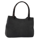 PRADA Tote Bag Suede Gray Silver Auth 139262-1