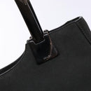 PRADA Tote Bag Suede Gray Silver Auth 139262-10